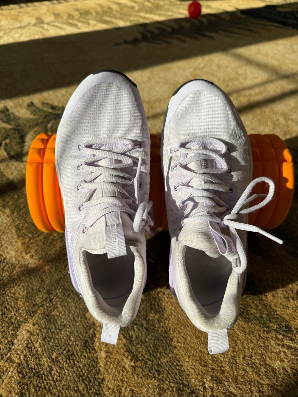 Lilac and White Athletic Sneakers - Lightweight Lace-Up